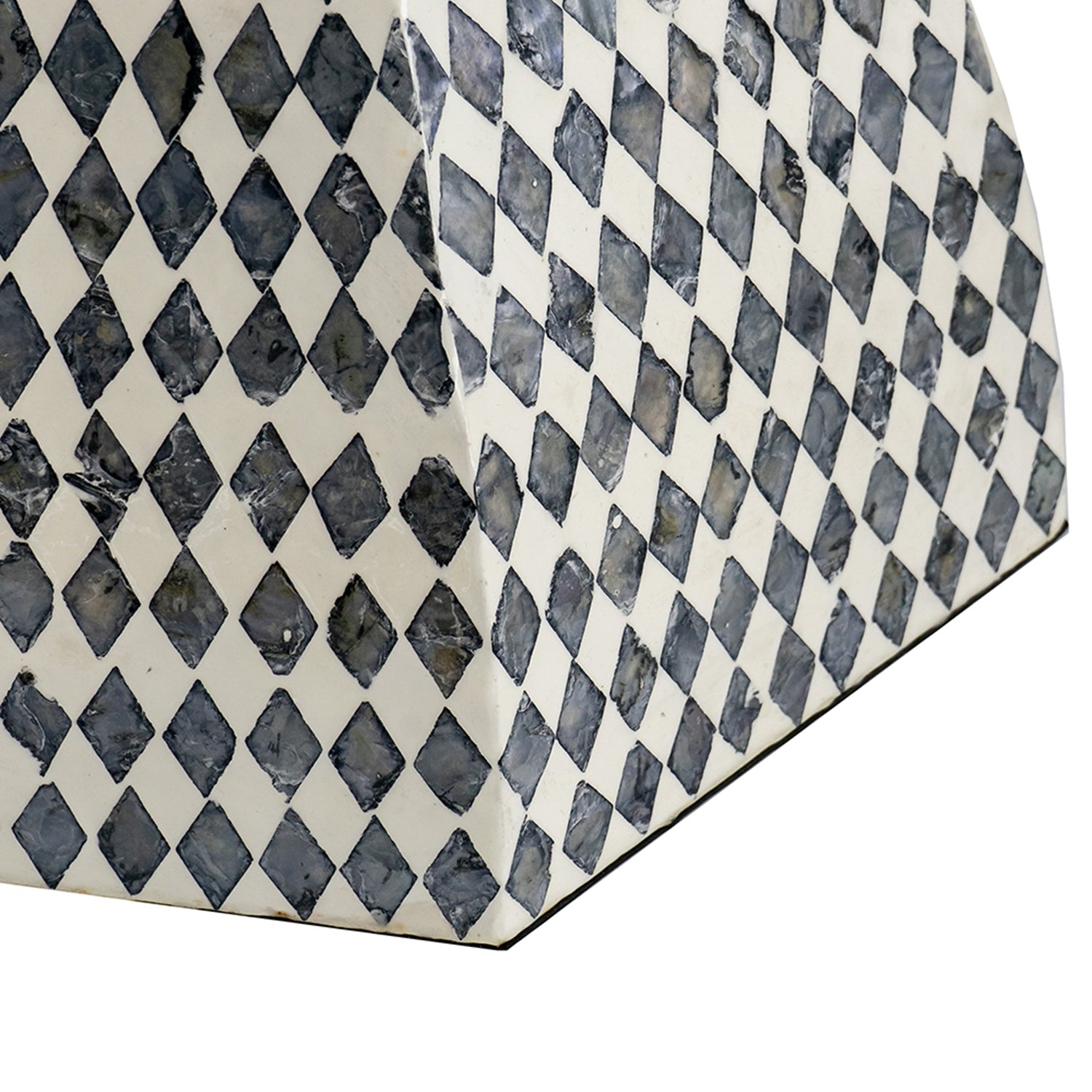 15x13x17' Hexagonal Garden Capiz Stool Accent Side Table