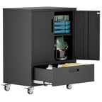 Mobile Tool Cart with Lockable Casters - 40" H x 30" W x 20" D
