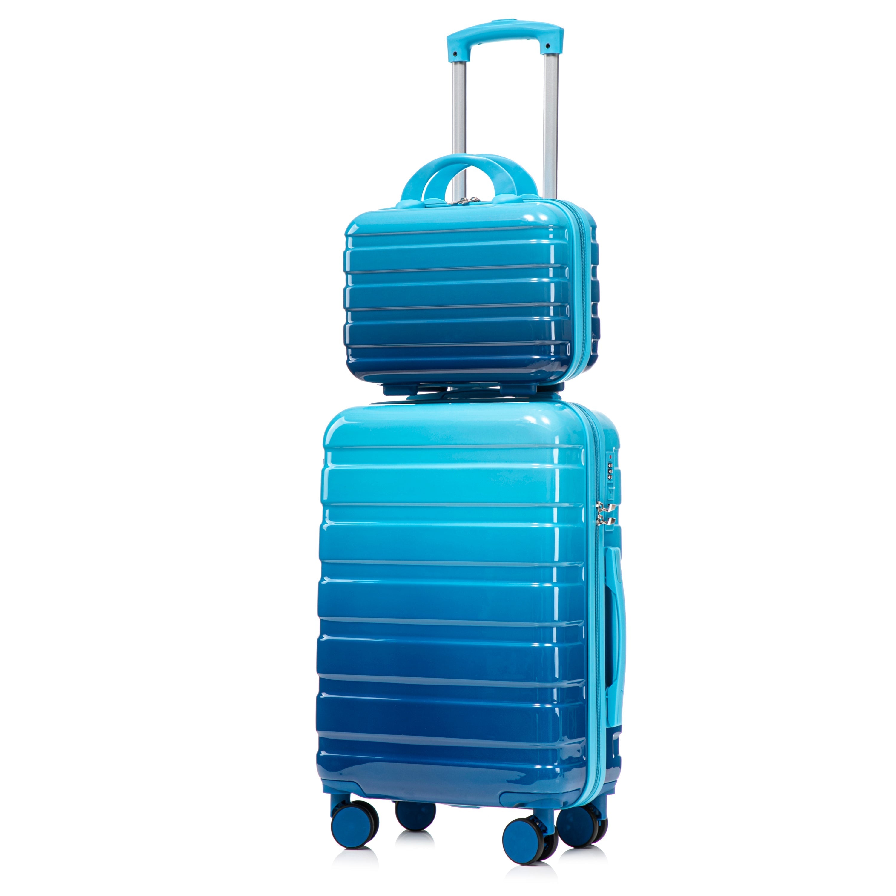 14'/20' 2-Piece PC Spinner Wheel Luggage Set with Gradient Color and Lock