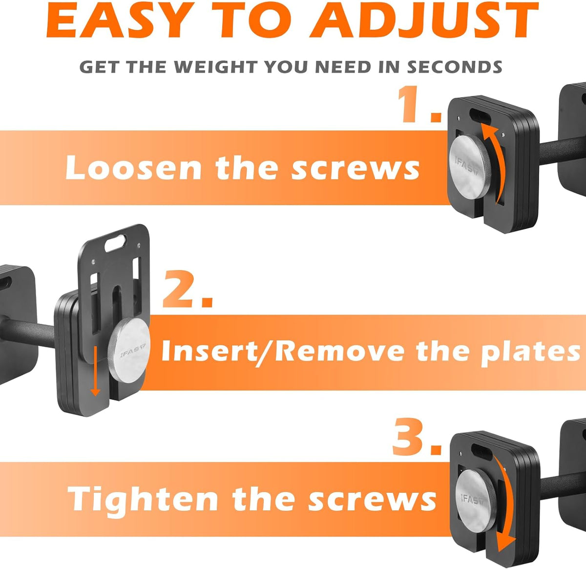 Square Dumbbell 9 in 1 Free Adjustable Dumbbell 50LBS