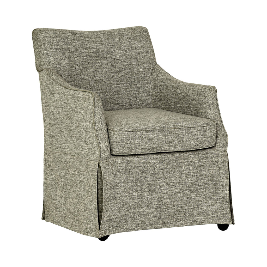 Upholstered Skirted Dining Arm Chair With Hidden Comfort
