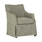 Upholstered Skirted Dining Arm Chair With Hidden Comfort