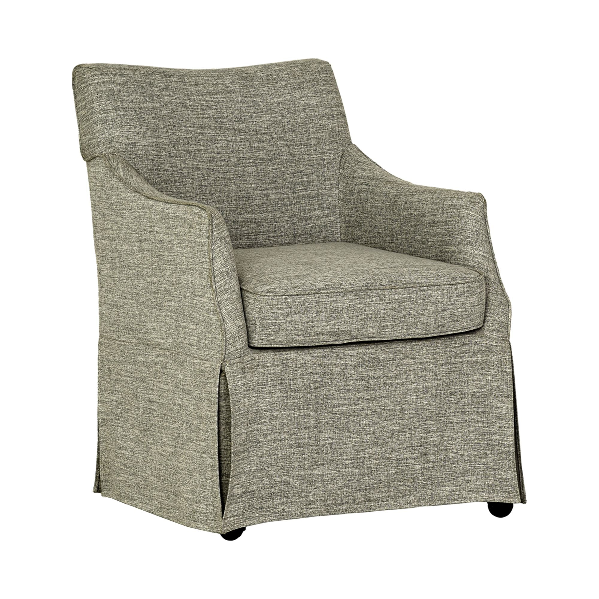 Upholstered Skirted Dining Arm Chair With Hidden Comfort