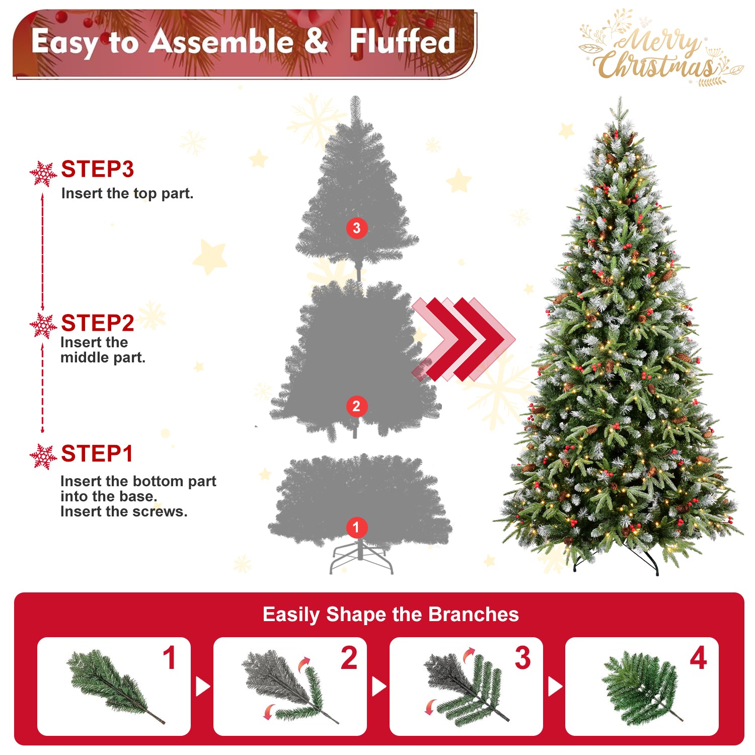 5FT Christmas Tree with 250 Warm Lights