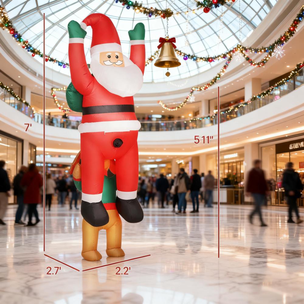 7FT Christmas Inflatable Santa with Dog