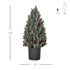 HOMCOM 18" Tall Unlit Miniature Snow-Flocked Tabletop Christmas Tree