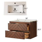 30" Pre-Assembled Wall Mounted & Floating Single Vanity Cabinet