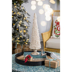 D5.1x21.7" Fringes Embellished Cone With Wooden Base