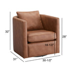Sutton Saddle Faux Leather Swivel Barrel Chair