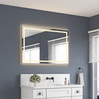 48" x 32" LED Bathroom Mirror with Front and Backlight