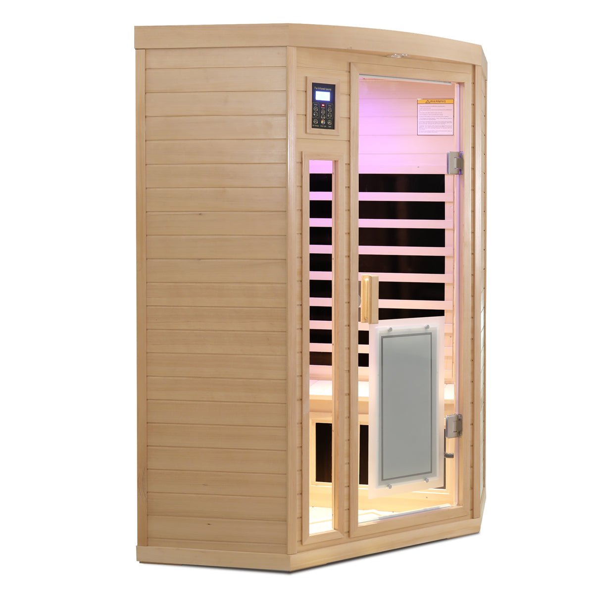 Low EMF Hemlock Wood Far-Infrared Indoor Two Person Sauna Room