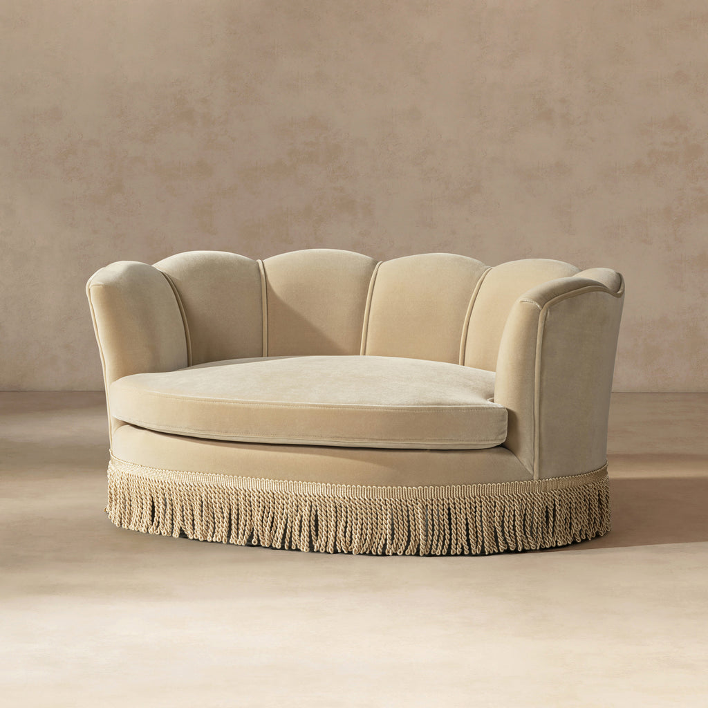 Clara 34.5" Scalloped Pet Sofa Bed - Medium - Fawn