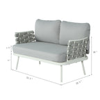 Mariano Steel Loveseat and Table Set