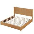 Solid Wood Platform Bed Frame with Headboard - King Size