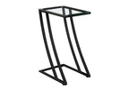 C-shaped Accent Table with Tempered Glass Top