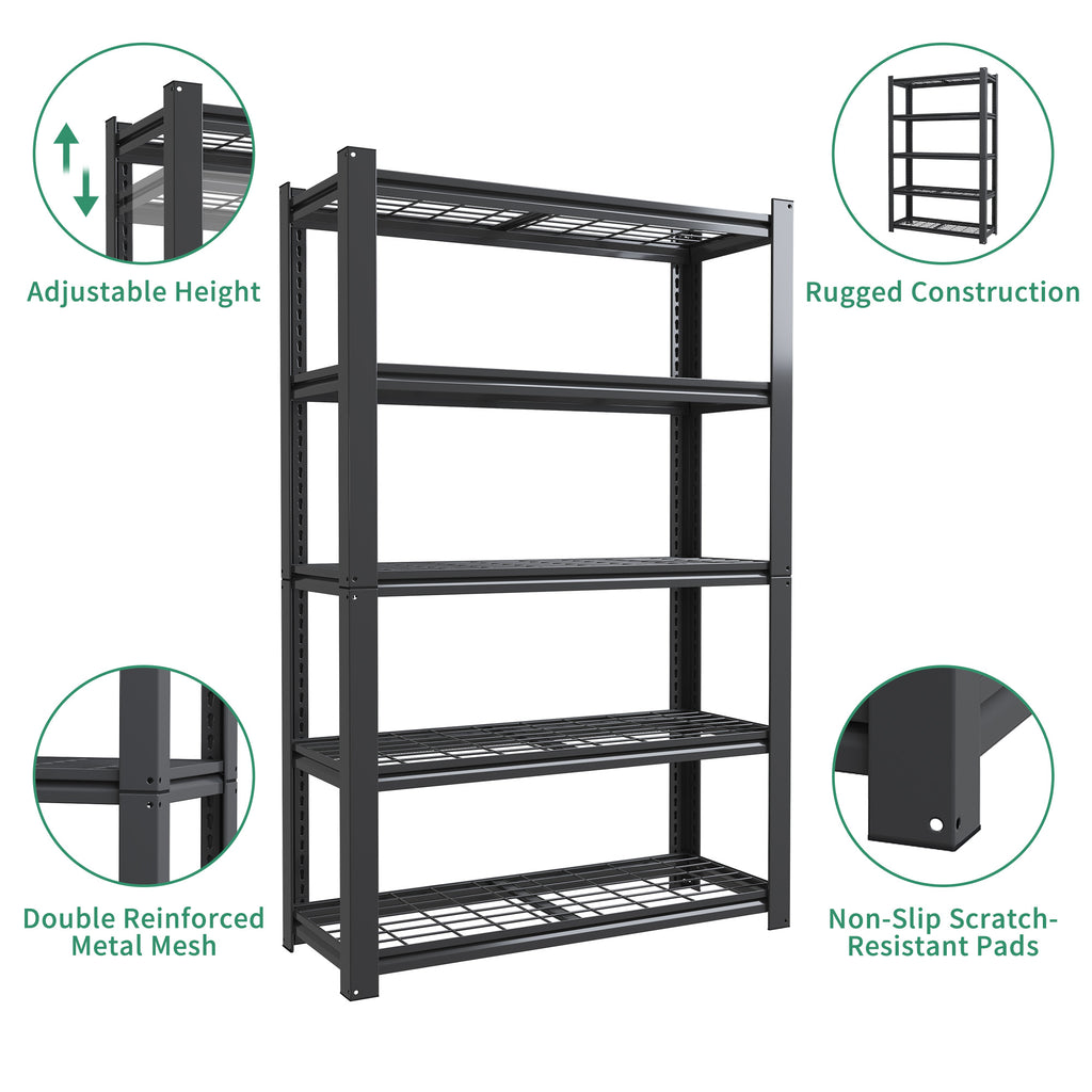 72"H 5-Tier Adjustable Heavy Duty Shelving Rack