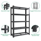72"H 5-Tier Adjustable Heavy Duty Shelving Rack