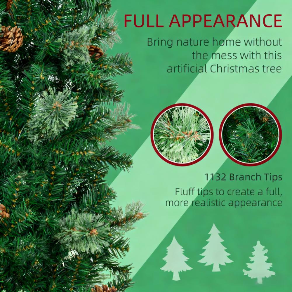 Slim Pine Needles Xmas Tree - 7.5 Foot Pencil Design