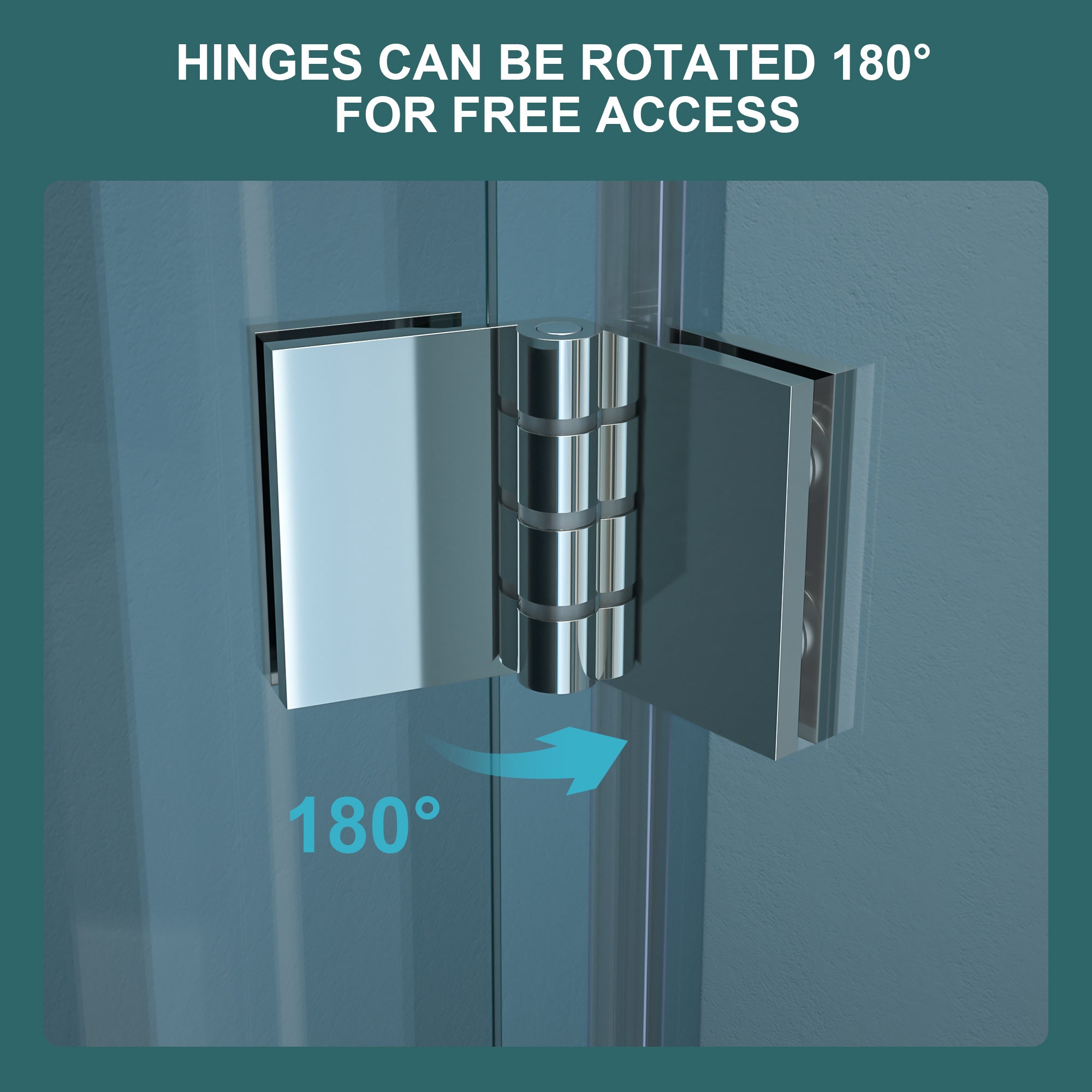 30"W x 72"H Fold Frameless Shower Door with Tempered Glass
