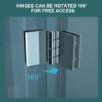 32"W x 72"H Fold Frameless Shower Door with Tempered Glass