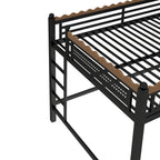 Queen Size Loft Bed With Ladders, Metal Loft Bed With Storage Shelves