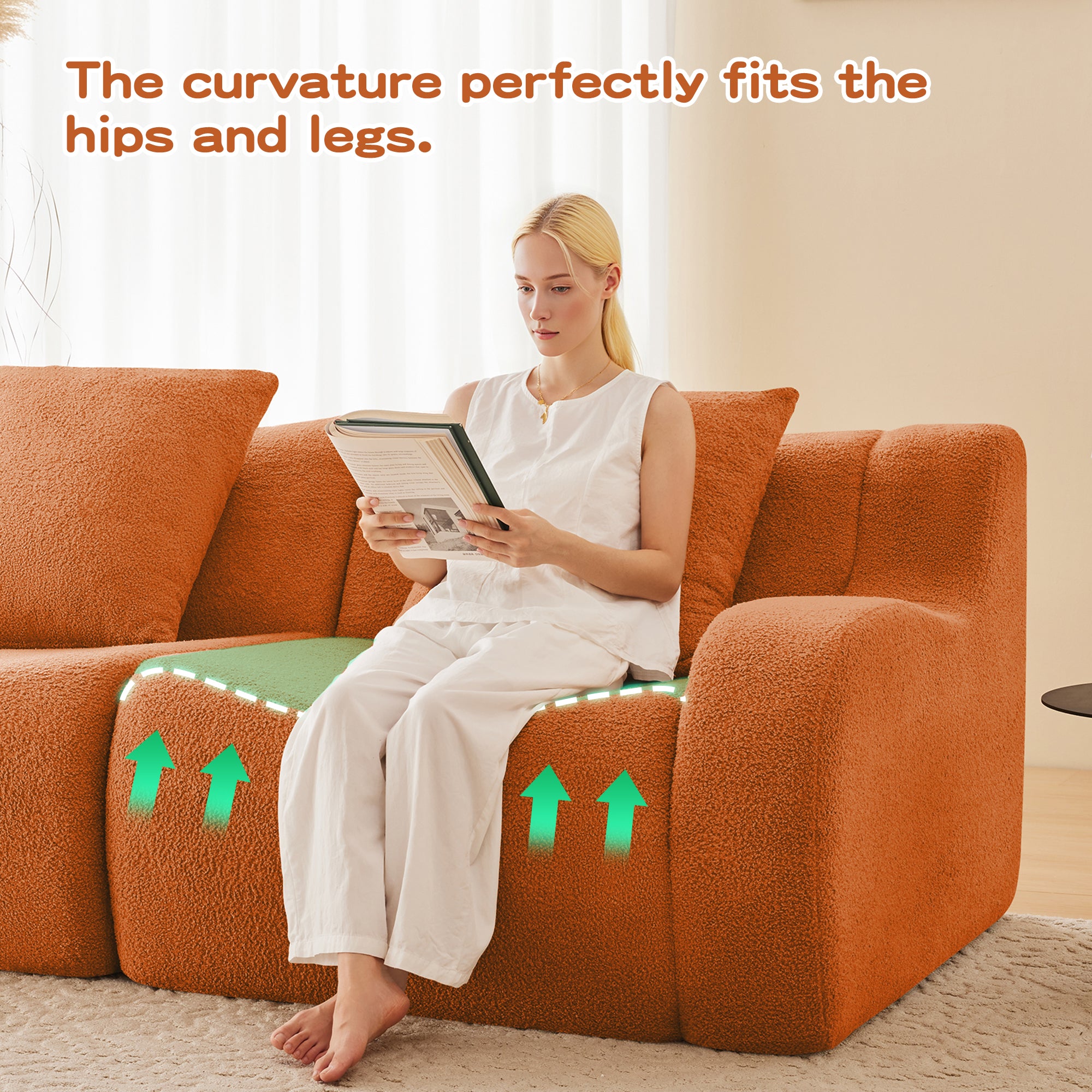 L-Shaped 4-Seat Boneless Sofa