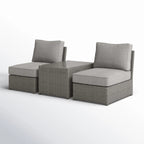 Fully Assembled 2-Piece Wicker Outdoor Seating Set with Cushions