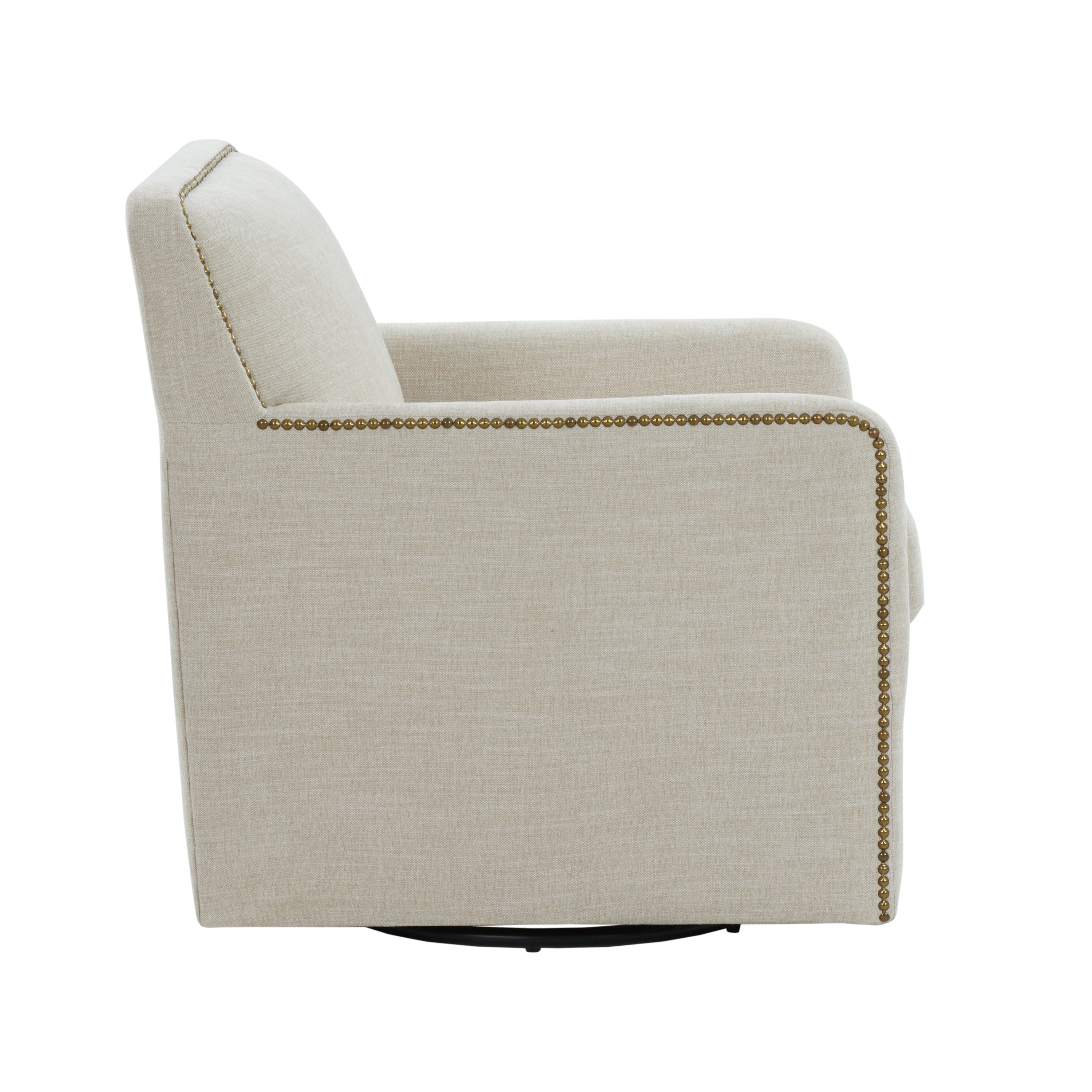 Torrance Swivel Accent Chair with Nailhead Trim
