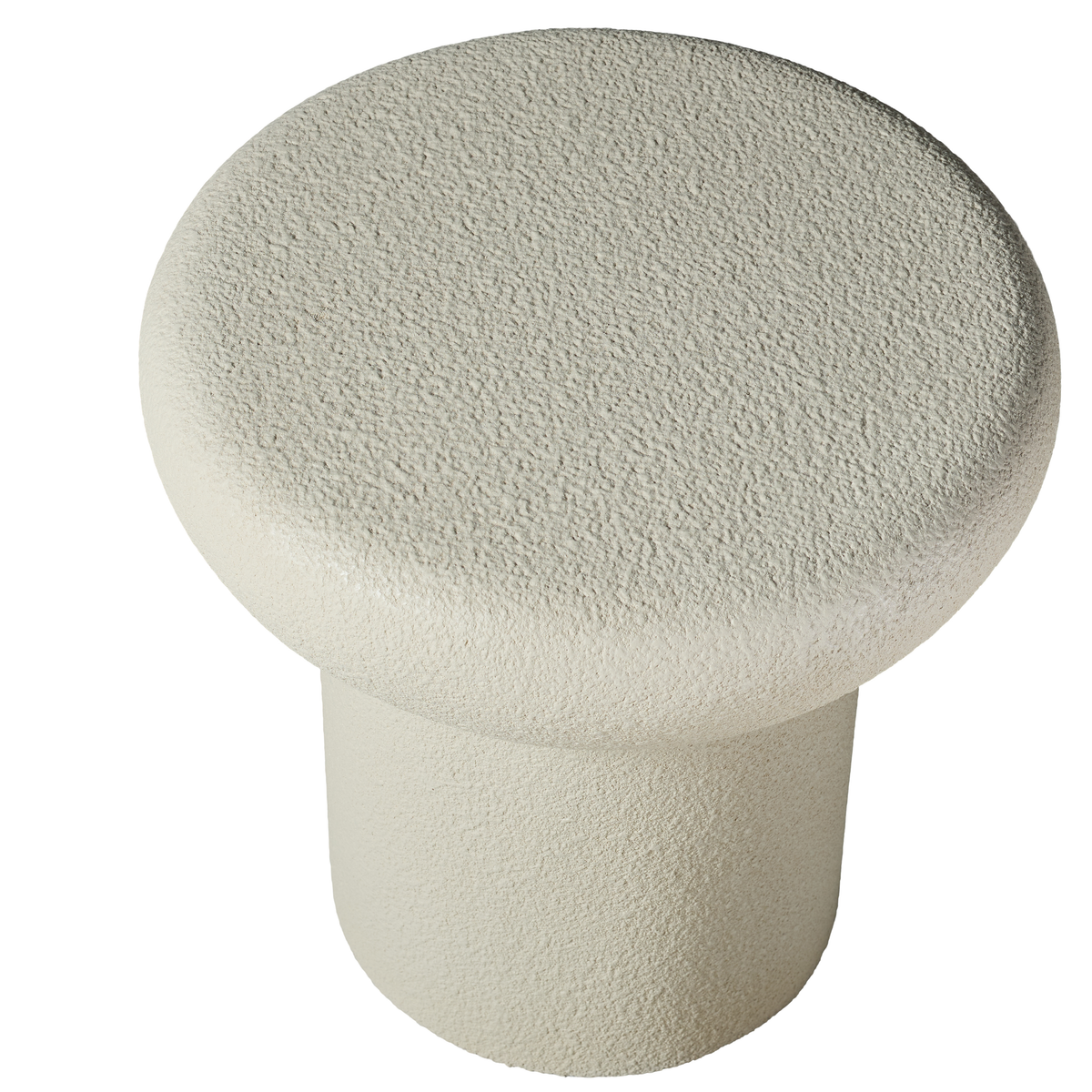Round Mushroom Fiberglass Coffee Table, 19.69-Inch, Stone Textured, No Assembly