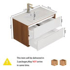 32-Inch Wall-Mounted Bathroom Vanity With Sink Combo