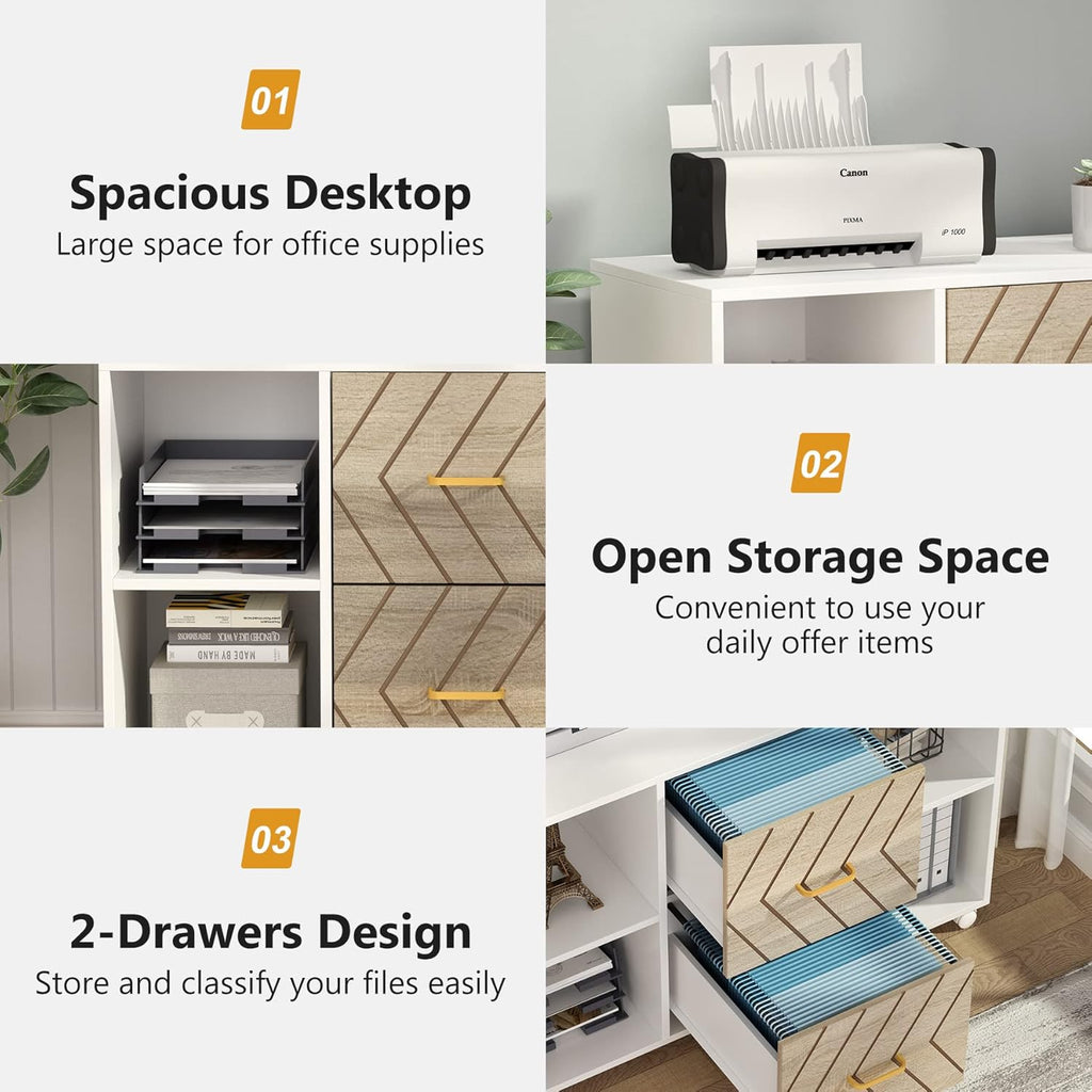 39.37-Inches Large Mobile Lateral File Cabinet