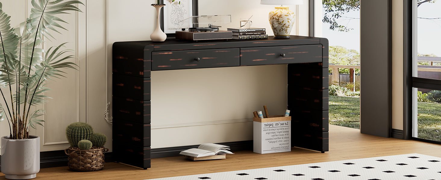 Curved Console Table with Storage