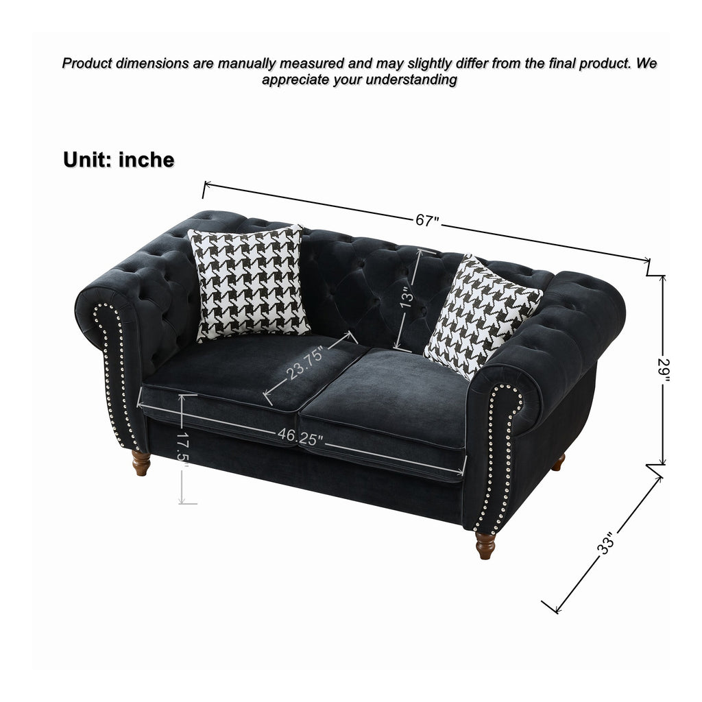 Chesterfield Velvet Upholstered Sofa