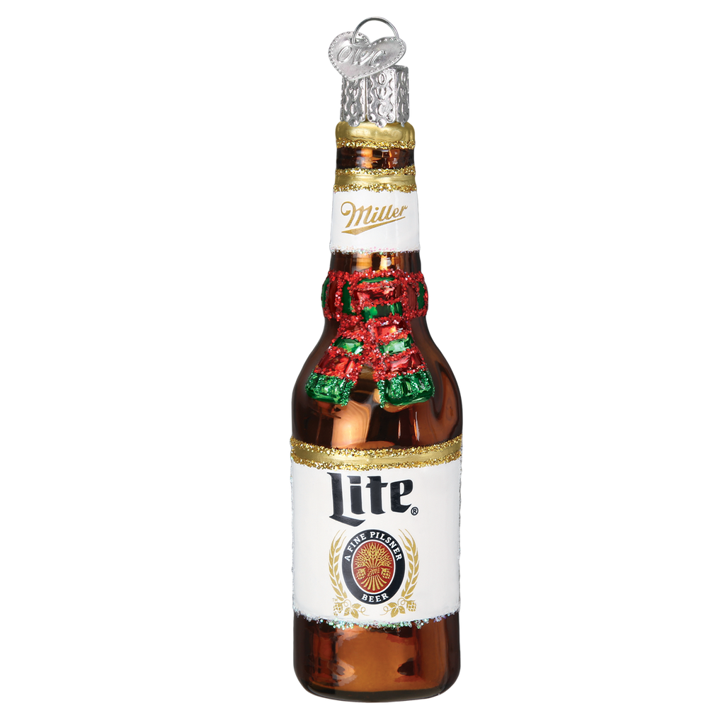 Holiday Miller Lite Bottle Ornament