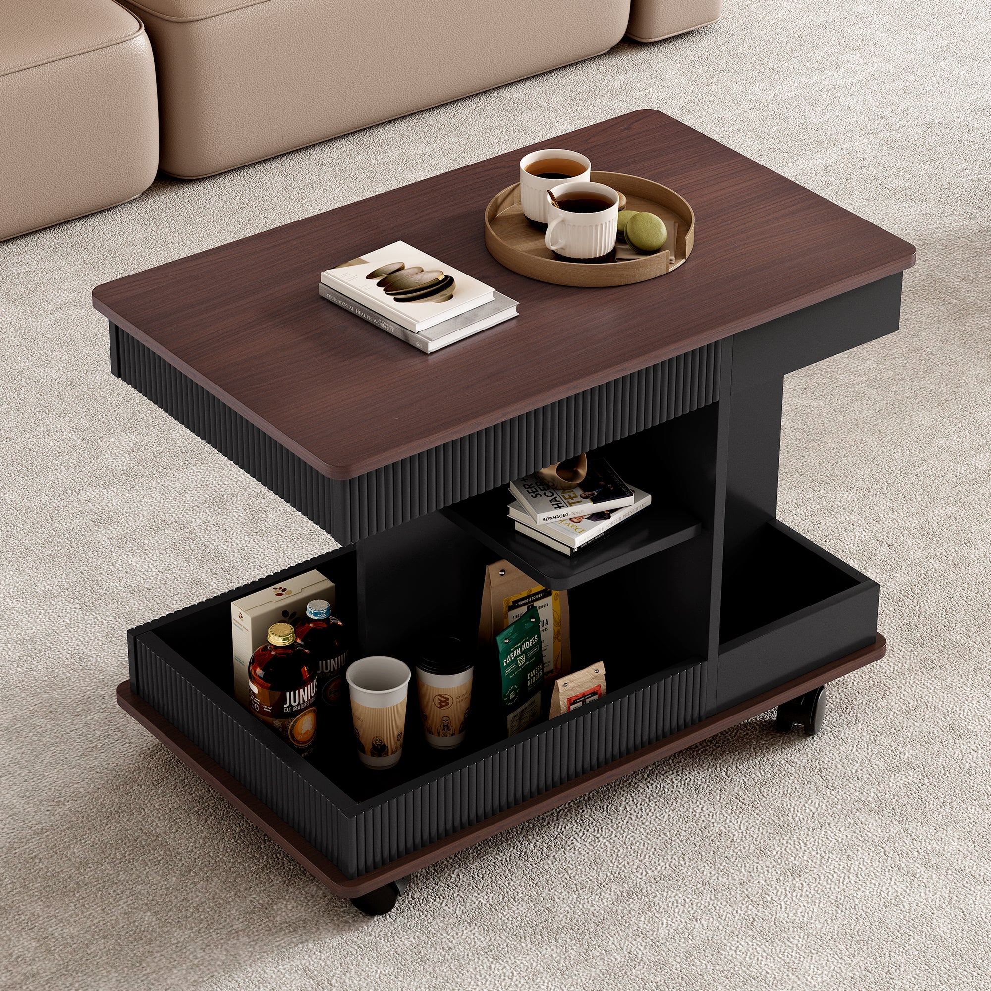 U-Can Adjustable End Table with Wheels
