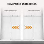 Frameless Single Sliding Shower Doors with Soft-Close Mechanism