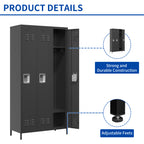 3 Door 72"H Metal Lockers With Lock for Employees