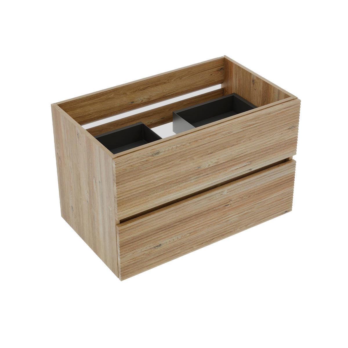 Grace 30 Wall-Mounted Bathroom Vanity, Rough Oak, Soft-Close Drawers