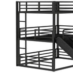 Full Over Full Over Full Bunk Bed with Slide