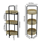 3 Tiers Tray Tables Paper Rope Woven Side Table