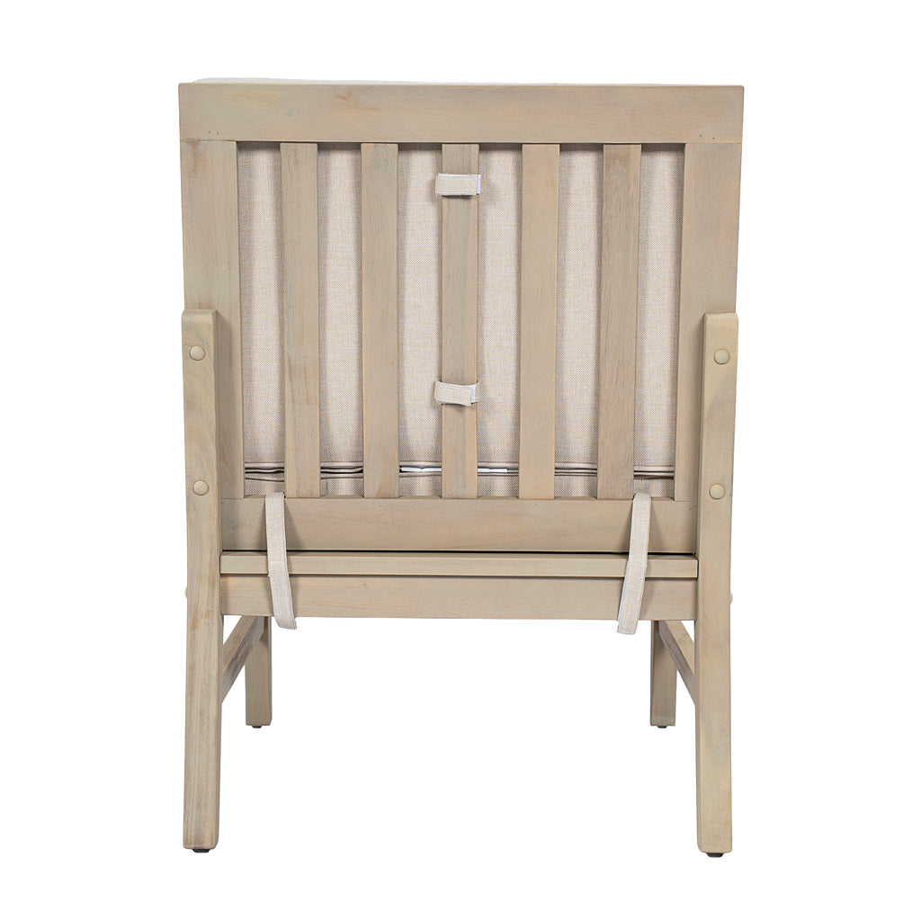 Perla Right Armless Chair - Acacia Wood