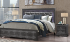 Shaker Bed with Tufted Headboard