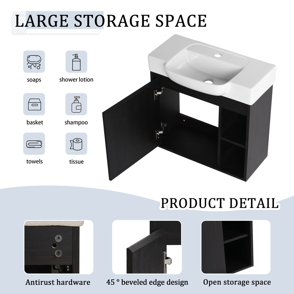 24'' Wall-Mounted Bathroom Vanity