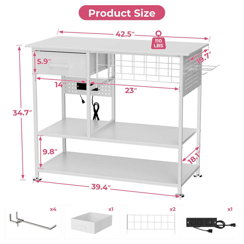Large Heat Press Table with Charging Station
