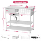 Large Heat Press Table with Charging Station