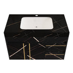 35.2 in Floating Bathroom Vanity with Sink and Faux Marble Top
