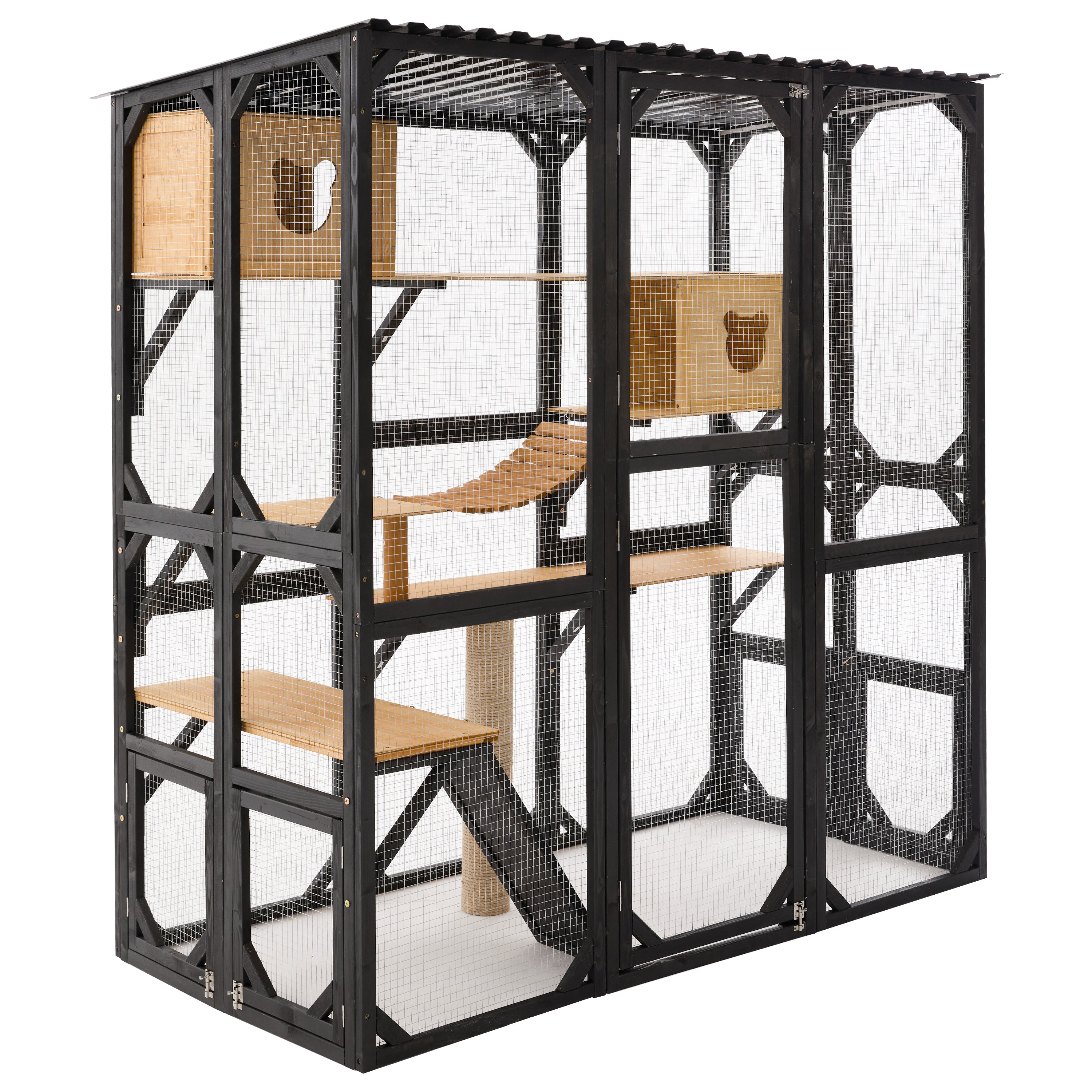 Outdoor Cat Enclosure Fir Wood Catio