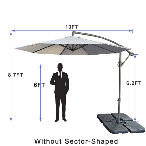 10ft Offset Patio Umbrella - Beige