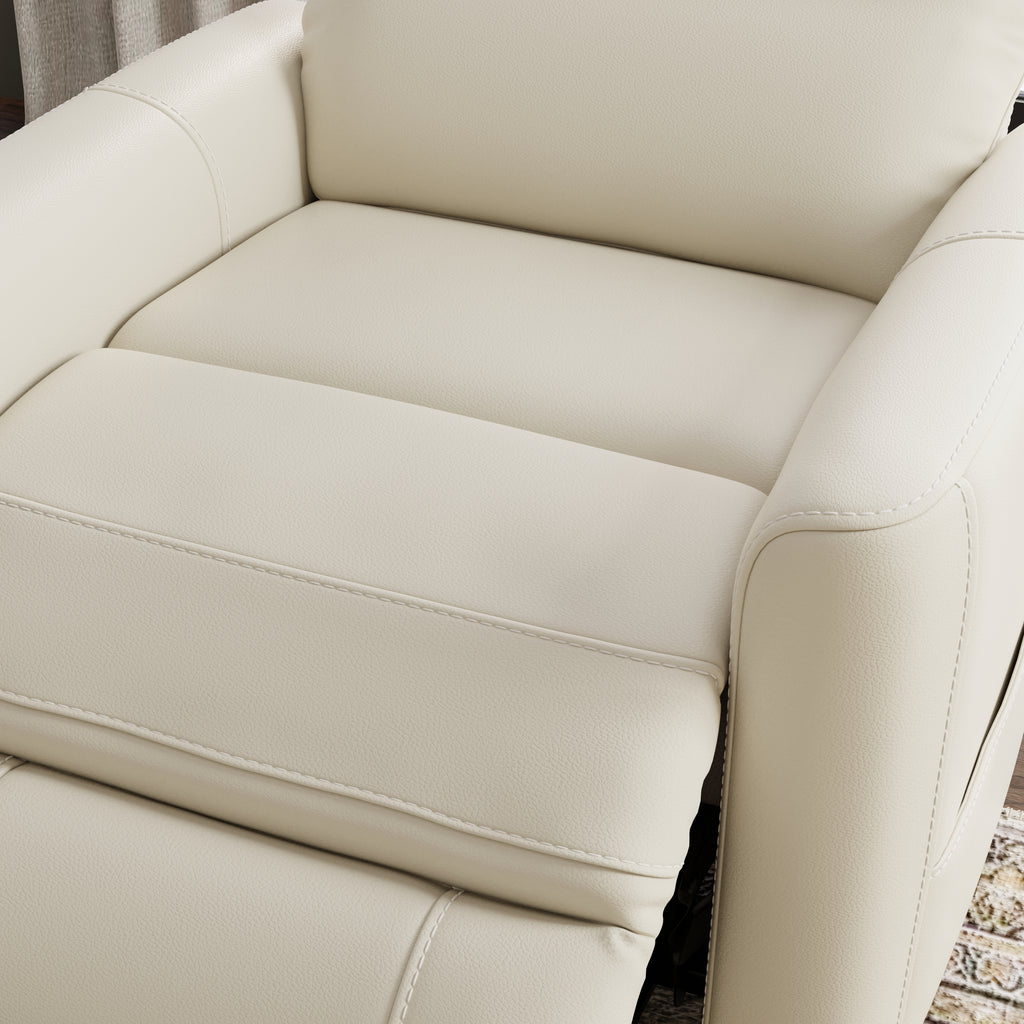 Faux Leather Power Lift Chair in Bentley Oyster