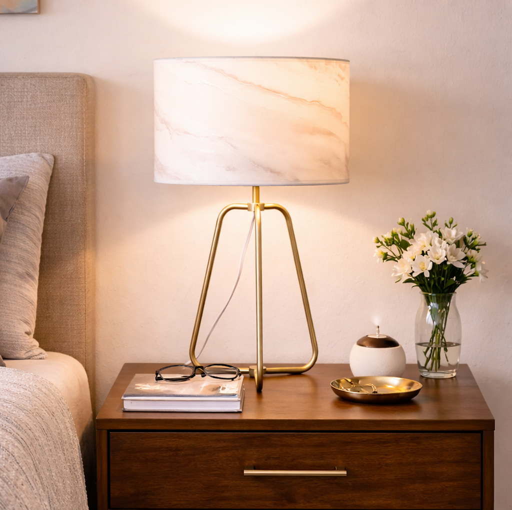 Modern Marble Lampshade Desk Lamp